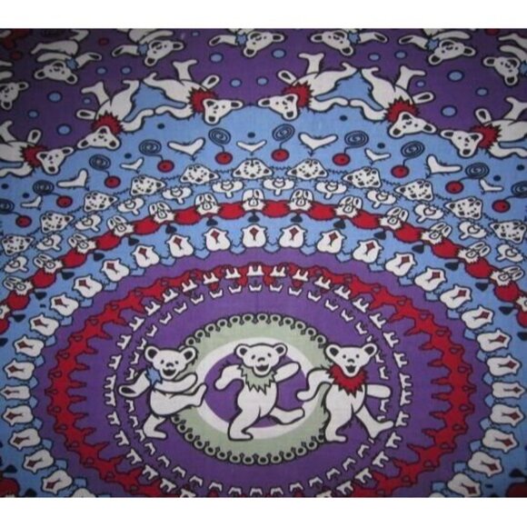 New Grateful Dead Dancing Bears Blue Purple Red Wall Hanging Tapestry 90X60 Gift - Picture 3 of 4
